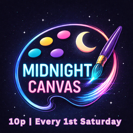 Create Art: Midnight Canvas Monthly Art Workshop | Predrawn Canvas